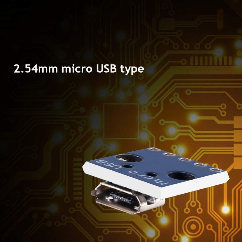 MELIFE 10pcs Female Micro USB to DIP 5-Pin Pinboard, 2.54mm Micro USB Type Interface Power Adapter Board 5V Breakout Module - Image 3